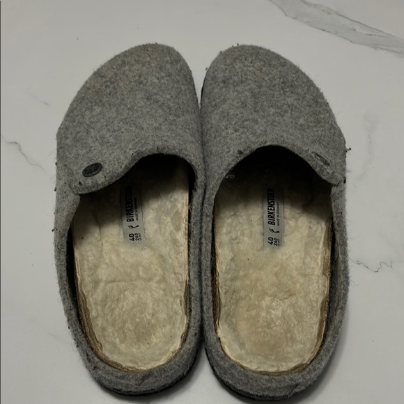 BIRKENSTOCK Gray Wool Slippers - Picture 3 of 5